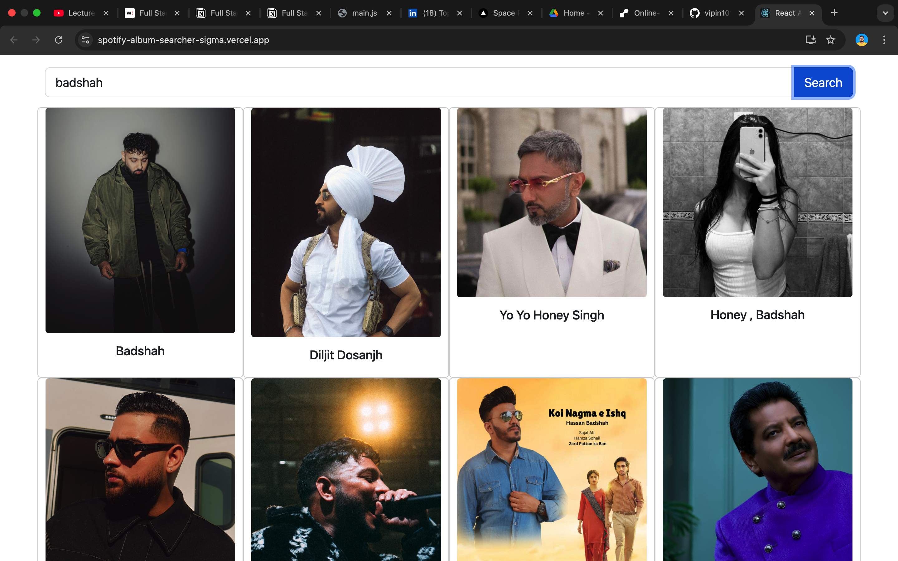 Spotify-Artist-searcher